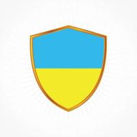 vector de bandera de ucrania con marco de escudo
