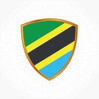 vector de bandera de tanzania con marco de escudo