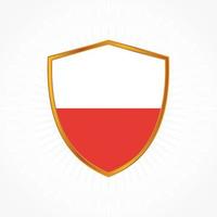 vector de bandera de polonia con marco de escudo