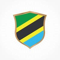 vector de bandera de tanzania con marco de escudo