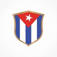 Cuba flag vector with shield frame