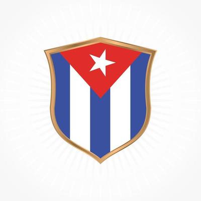 Cuba flag vector with shield frame