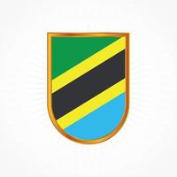 vector de bandera de tanzania con marco de escudo