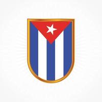 Cuba flag vector with shield frame