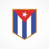 Cuba flag vector with shield frame