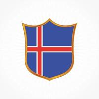 Iceland flag vector with shield frame