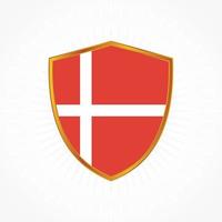 Denmark flag vector with shield frame