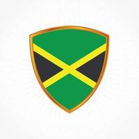 vector de bandera de jamaica con marco de escudo