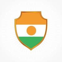Niger flag vector with shield frame