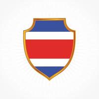 Costa Rica flag vector with shield frame