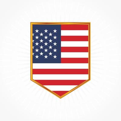 United States flag vector with shield frame