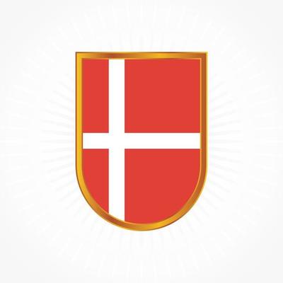 Denmark flag vector with shield frame