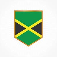 vector de bandera de jamaica con marco de escudo