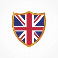 United Kingdom flag vector with shield frame