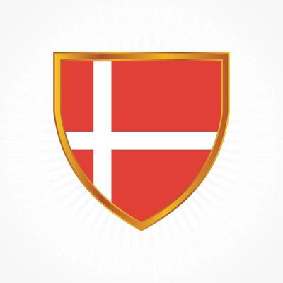 Denmark flag vector with shield frame