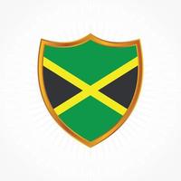 Jamaica flag vector with shield frame