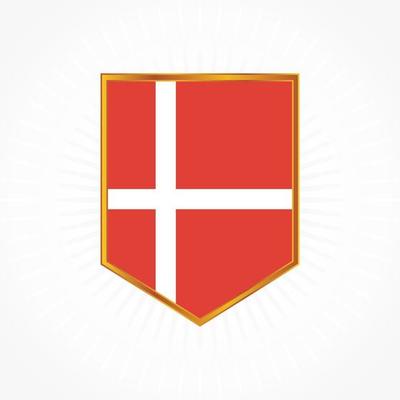 Denmark flag vector with shield frame