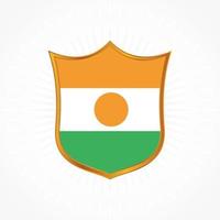 Niger flag vector with shield frame