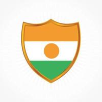 Niger flag vector with shield frame