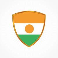 Niger flag vector with shield frame