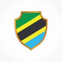 Tanzania flag vector with shield frame