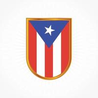 vector de bandera de puerto rico con marco de escudo