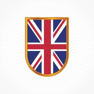 United Kingdom flag vector with shield frame