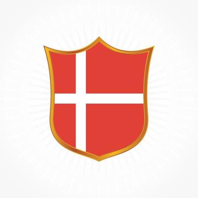 Denmark flag vector with shield frame