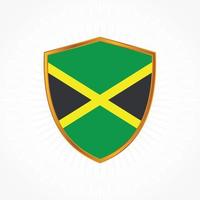 Jamaica flag vector with shield frame