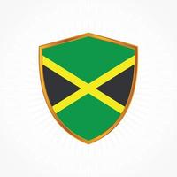 vector de bandera de jamaica con marco de escudo