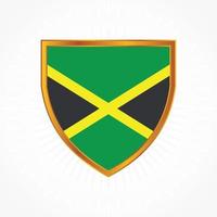 Jamaica flag vector with shield frame