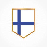 Finland flag vector with shield frame