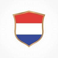 Netherlands flag vector with shield frame