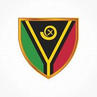 Vanuatu flag vector with shield frame