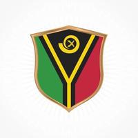 Vanuatu flag vector with shield frame