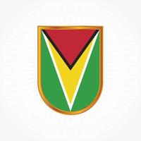 Guyana flag vector with shield frame