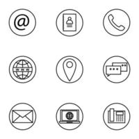 contact icon set vector