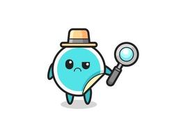 the mascot of cute sticker as a detective vector