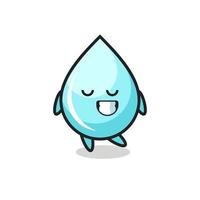 water drop cartoon illustration with a shy expression vector