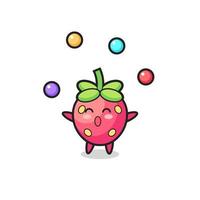 the strawberry circus cartoon juggling a ball vector