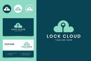 cloud key negative space logo design vector