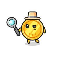 medal detective character is analyzing a case vector