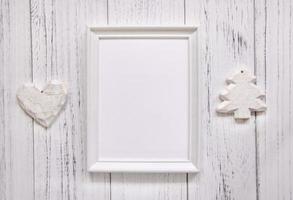 White frame with heart and tree photo