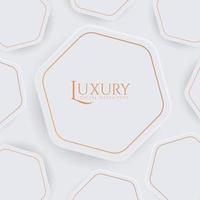 Abstract white and gold luxury social media template vector