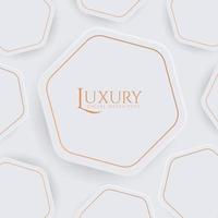 Abstract white and gold luxury social media template vector