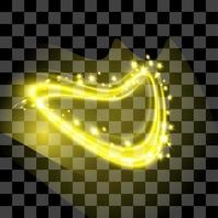 Yellow abstract special effect isolated vector line art glow shiny