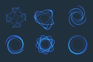 conjunto de recursos gráficos de elementos vectoriales aislados de efectos especiales azules vector