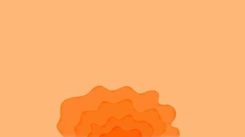 Orange papercut abstract background wavy lines shape vector