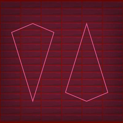Red neon effect arrow with dark brick and shine bright effect