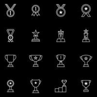 premio, recompensa, trofeo, conjunto de iconos vector